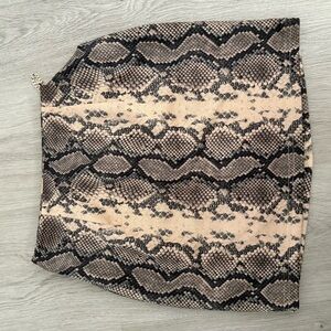 12th Tribe Faux Suede Snakeskin Mini Skirt – XS